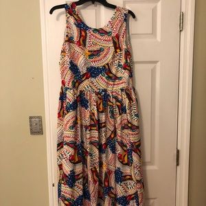 Pepaloves Fruit Print Midi Dress Size Medium